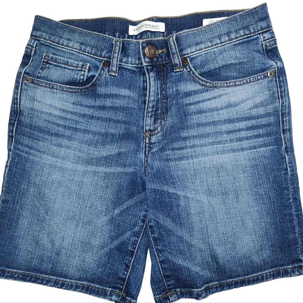 Banana Republic Women's Boyfriend Roll Up Denim Shorts Size 25